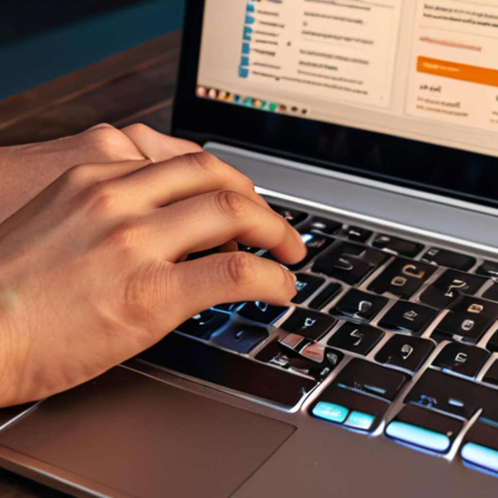 **

"Close-up of hands typing on a laptop, showcasing personalized email marketing campaign interface. Focus on customization features and data analytics dashboards. Warm, inviting lighting."

**