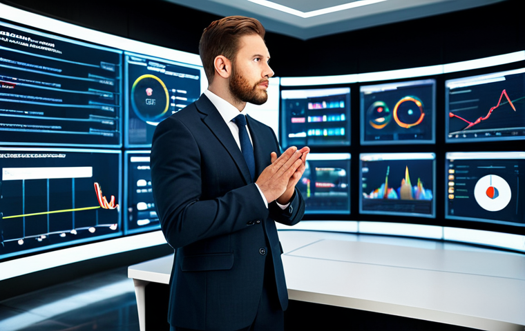 A professional male PR strategist in a modest tailored business suit, standing confidently in a sleek, futuristic office. He is surrounded by holographic data visualizations and interactive screens displaying complex charts, graphs, and digital trends. His expression is thoughtful and analytical, as if synthesizing vast amounts of information. The atmosphere is high-tech and forward-thinking. Professional photography, high-resolution, perfect anatomy, correct proportions, well-formed hands, proper finger count, natural body proportions, natural pose, fully clothed, appropriate attire, modest clothing, safe for work, appropriate content, professional.