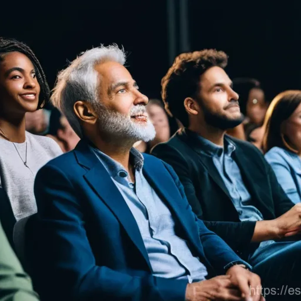 PR 전략 수립 방법 - **Prompt:** A diverse group of people, aged 18 to 60, are comfortably seated in a brightly lit, mode...