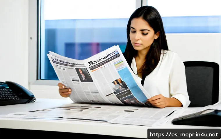 Home 17 언론 보도의 신뢰성 - Photorealistic editorial scene of a Spanish-speaking journalist in a bright modern newsroom carefull...